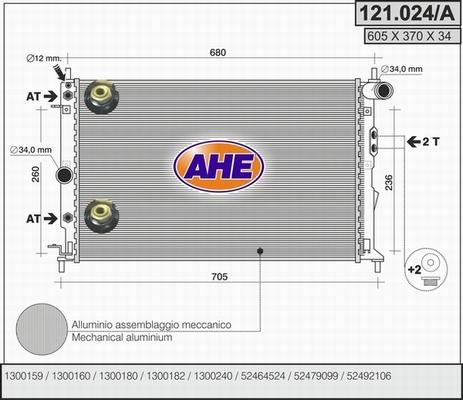 AHE 121.024/A - Радіатор, охолодження двигуна autozip.com.ua