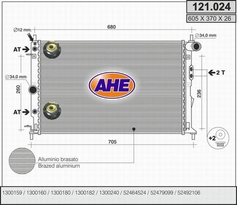 AHE 121.024 - Радіатор, охолодження двигуна autozip.com.ua