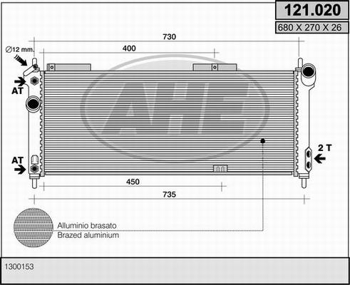 AHE 121.020 - Радіатор, охолодження двигуна autozip.com.ua