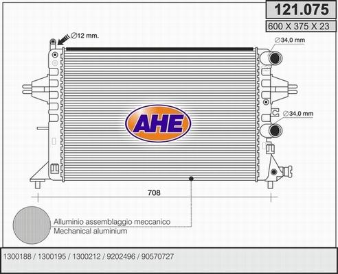 AHE 121.075 - Радіатор, охолодження двигуна autozip.com.ua