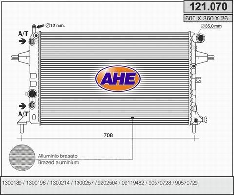 AHE 121.070 - Радіатор, охолодження двигуна autozip.com.ua