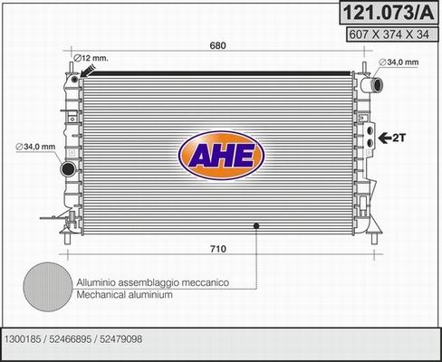 AHE 121.073/A - Радіатор, охолодження двигуна autozip.com.ua