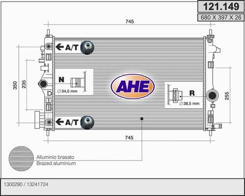 AHE 121.149 - Радіатор, охолодження двигуна autozip.com.ua