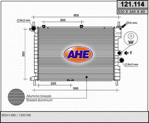 AHE 121.114 - Радіатор, охолодження двигуна autozip.com.ua