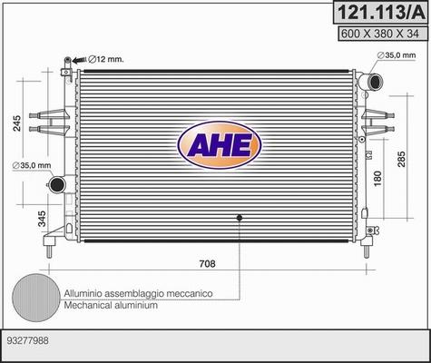 AHE 121.113/A - Радіатор, охолодження двигуна autozip.com.ua