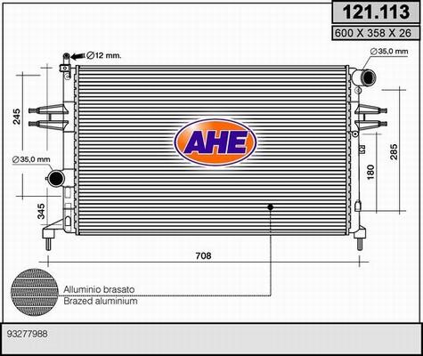AHE 121.113 - Радіатор, охолодження двигуна autozip.com.ua