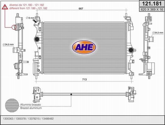 AHE 121.181 - Радіатор, охолодження двигуна autozip.com.ua