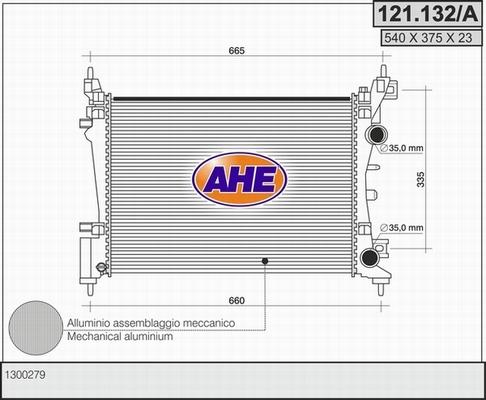 AHE 121.132/A - Радіатор, охолодження двигуна autozip.com.ua