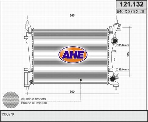 AHE 121.132 - Радіатор, охолодження двигуна autozip.com.ua
