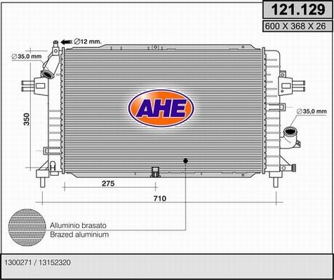 AHE 121.129 - Радіатор, охолодження двигуна autozip.com.ua