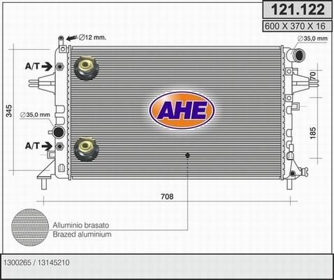 AHE 121.122 - Радіатор, охолодження двигуна autozip.com.ua