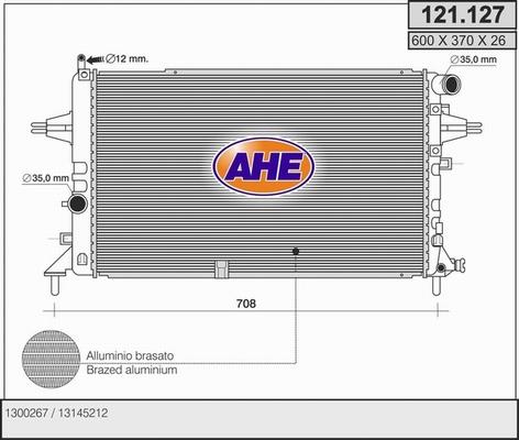 AHE 121.127 - Радіатор, охолодження двигуна autozip.com.ua