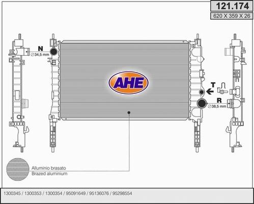 AHE 121.174 - Радіатор, охолодження двигуна autozip.com.ua