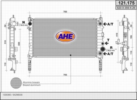 AHE 121.175 - Радіатор, охолодження двигуна autozip.com.ua