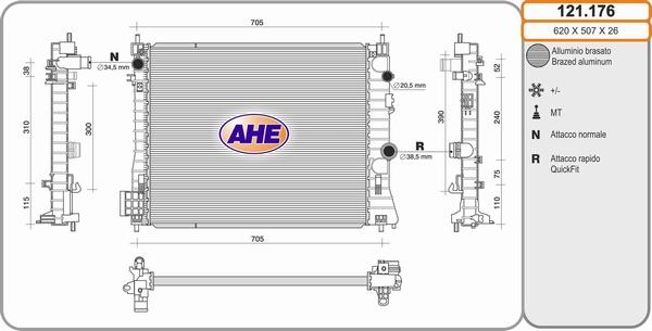 AHE 121.176 - Радіатор, охолодження двигуна autozip.com.ua