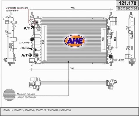 AHE 121.178 - Радіатор, охолодження двигуна autozip.com.ua