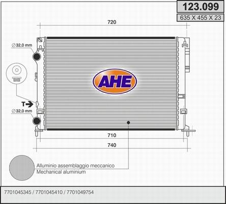 AHE 123.099 - Радіатор, охолодження двигуна autozip.com.ua