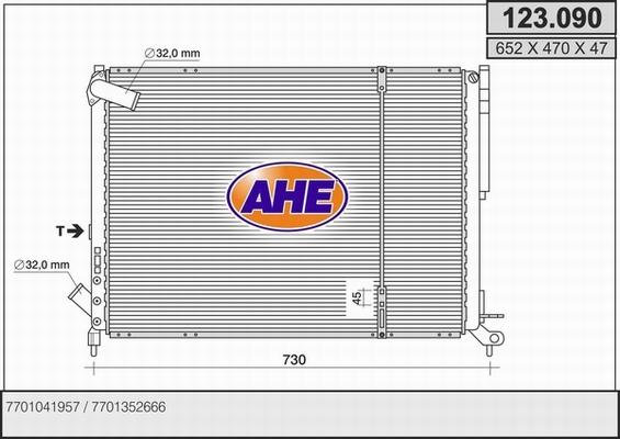 AHE 123.090 - Радіатор, охолодження двигуна autozip.com.ua