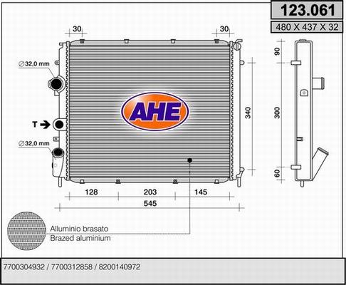 AHE 123.061 - Радіатор, охолодження двигуна autozip.com.ua