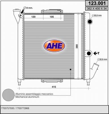 AHE 123.001 - Радіатор, охолодження двигуна autozip.com.ua