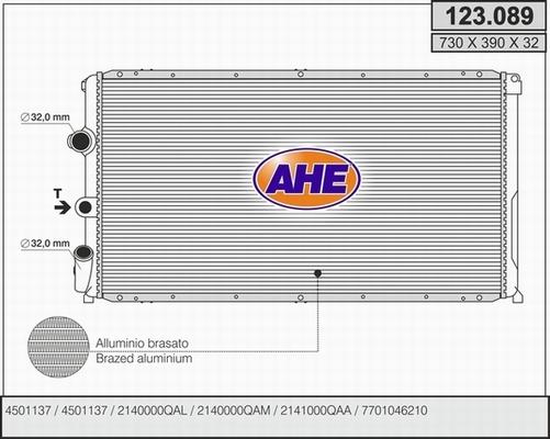 AHE 123.089 - Радіатор, охолодження двигуна autozip.com.ua