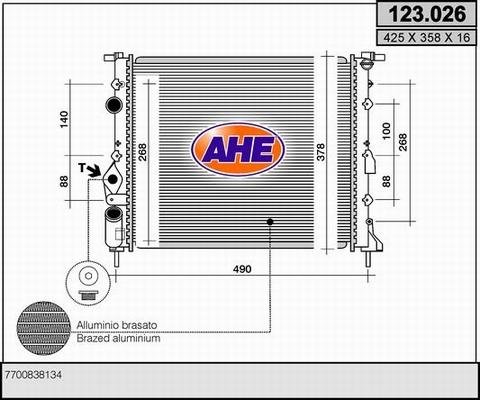 AHE 123.026 - Радіатор, охолодження двигуна autozip.com.ua