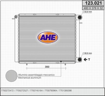 AHE 123.021 - Радіатор, охолодження двигуна autozip.com.ua