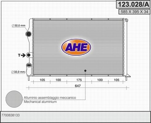 AHE 123.028/A - Радіатор, охолодження двигуна autozip.com.ua