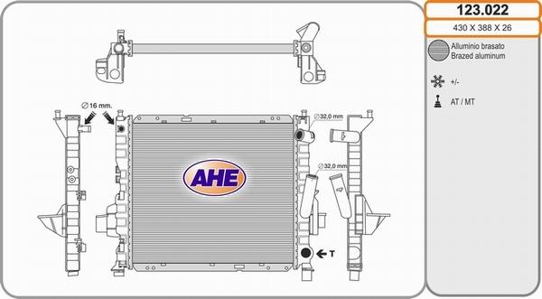 AHE 123.022 - Радіатор, охолодження двигуна autozip.com.ua