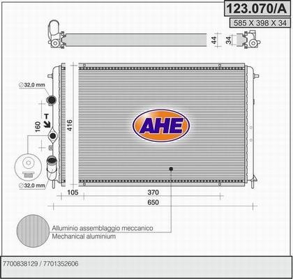AHE 123.070/A - Радіатор, охолодження двигуна autozip.com.ua