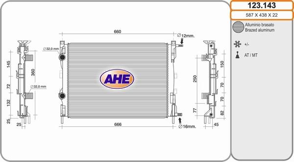 AHE 123.143 - Радіатор, охолодження двигуна autozip.com.ua