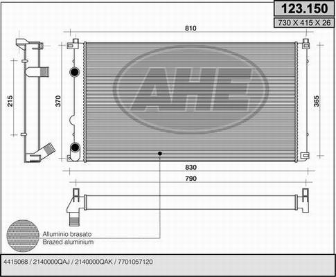 AHE 123.150 - Радіатор, охолодження двигуна autozip.com.ua