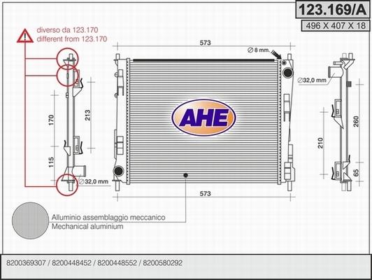 AHE 123.169/A - Радіатор, охолодження двигуна autozip.com.ua