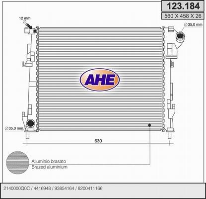 AHE 123.184 - Радіатор, охолодження двигуна autozip.com.ua
