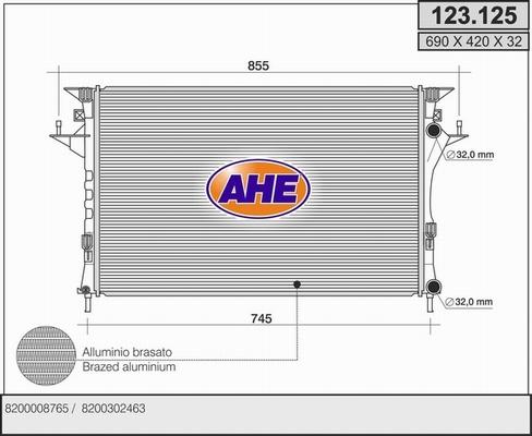 AHE 123.125 - Радіатор, охолодження двигуна autozip.com.ua