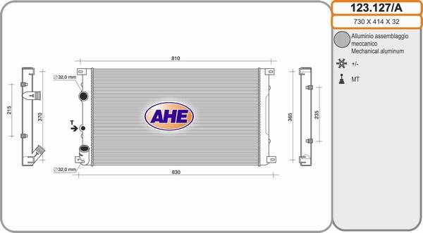 AHE 123.127/A - Радіатор, охолодження двигуна autozip.com.ua