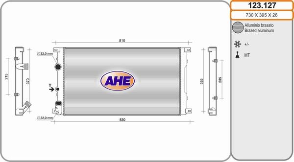 AHE 123.127 - Радіатор, охолодження двигуна autozip.com.ua