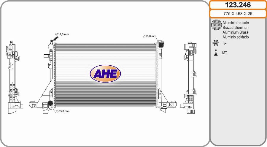 AHE 123.246 - Радіатор, охолодження двигуна autozip.com.ua