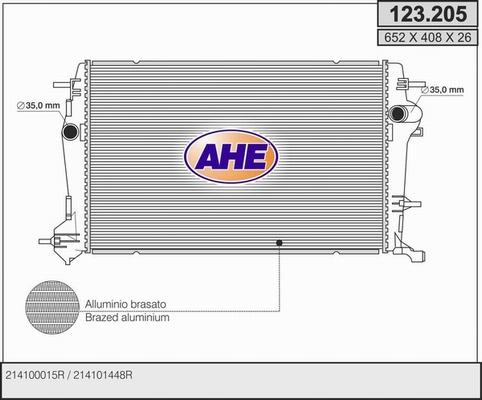 AHE 123.205 - Радіатор, охолодження двигуна autozip.com.ua