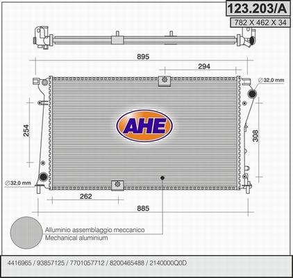 AHE 123.203/A - Радіатор, охолодження двигуна autozip.com.ua