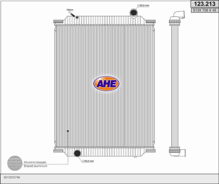 AHE 123.213 - Радіатор, охолодження двигуна autozip.com.ua