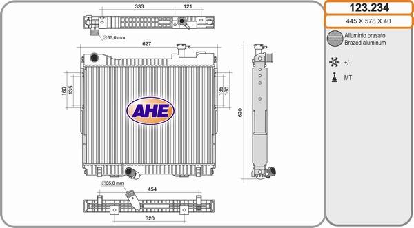 AHE 123.234 - Радіатор, охолодження двигуна autozip.com.ua