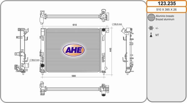 AHE 123235 - Радіатор, охолодження двигуна autozip.com.ua