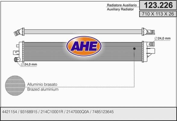 AHE 123.226 - Радіатор, охолодження двигуна autozip.com.ua