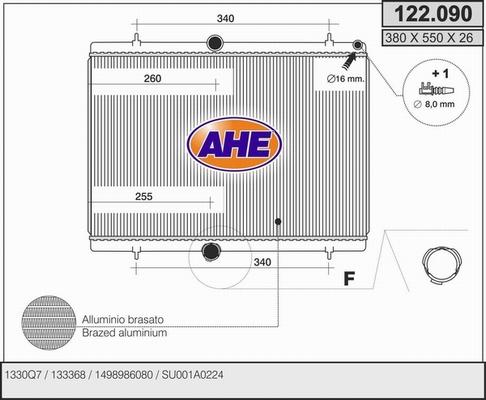 AHE 122.090 - Радіатор, охолодження двигуна autozip.com.ua