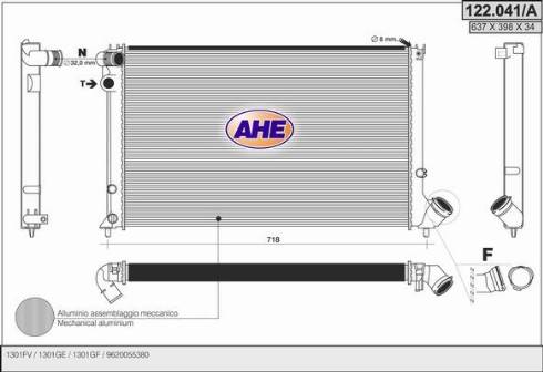 AHE 122.041/A - Радіатор, охолодження двигуна autozip.com.ua