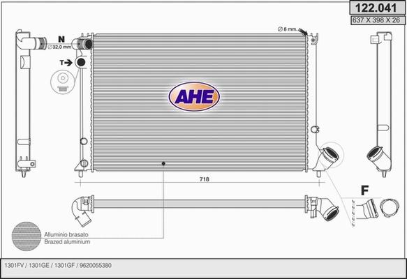 AHE 122.041 - Радіатор, охолодження двигуна autozip.com.ua