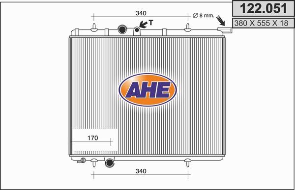 AHE 122.051 - Радіатор, охолодження двигуна autozip.com.ua