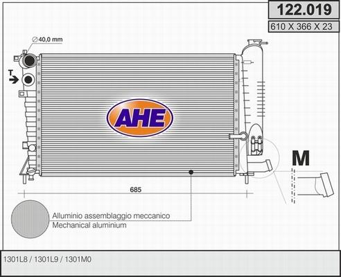 AHE 122.019 - Радіатор, охолодження двигуна autozip.com.ua