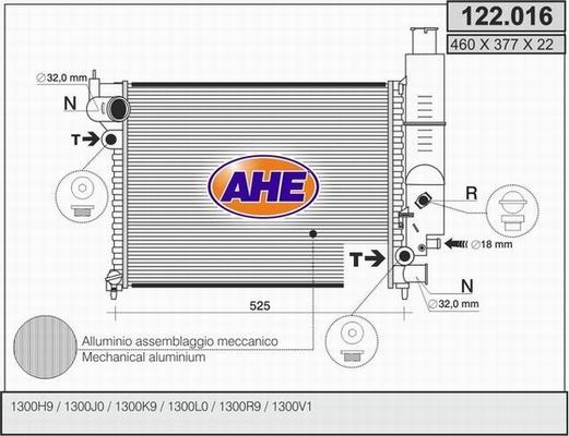AHE 122.016 - Радіатор, охолодження двигуна autozip.com.ua